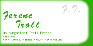 ferenc troll business card